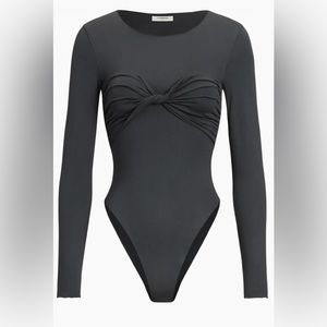 Black Commense bodysuit with twist detail
